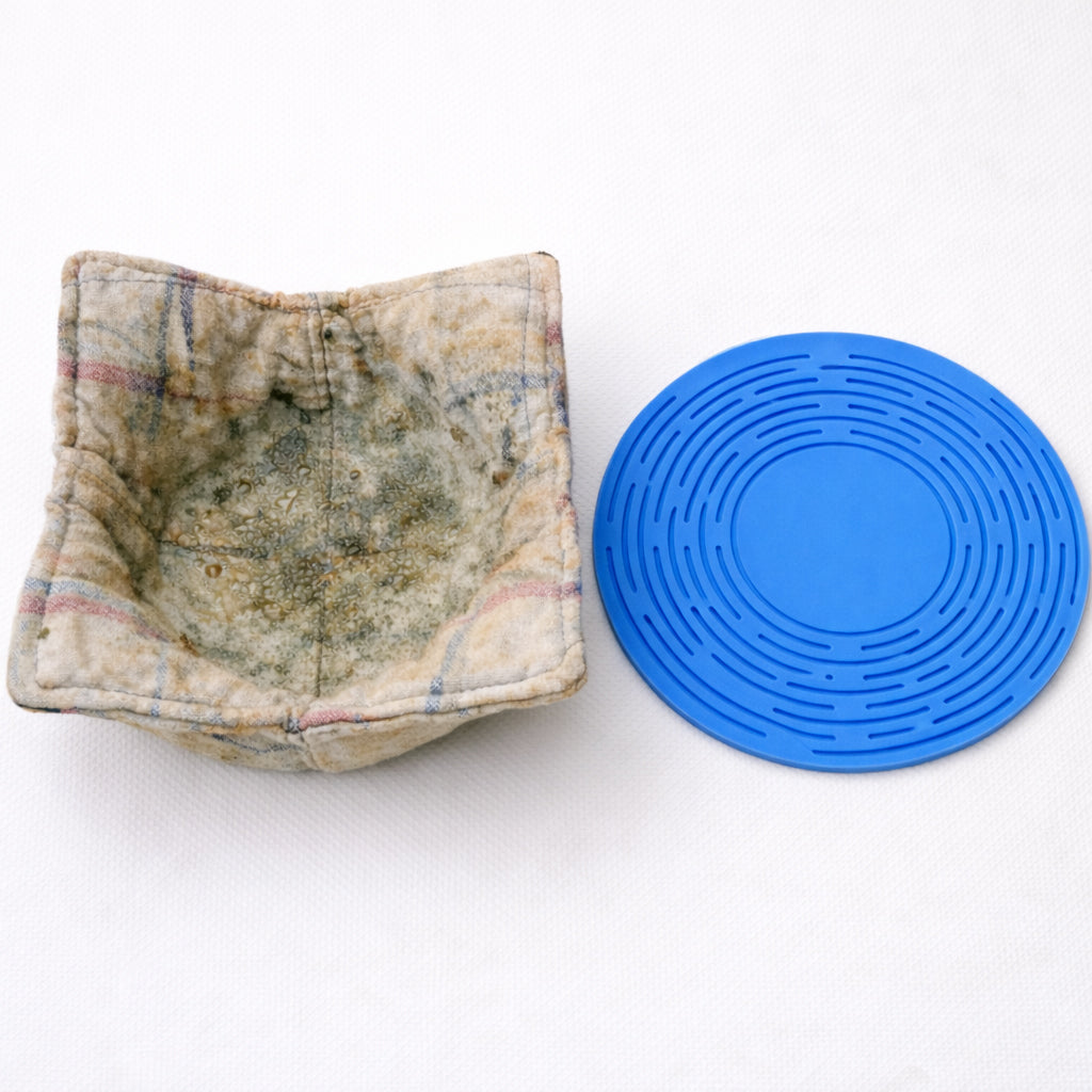 KUBOZN® 2-in-1 Zero-Void™ Silicone Mesh Bag & Heat-Resistant Trivet Mat for Hot Bowls (Offer)