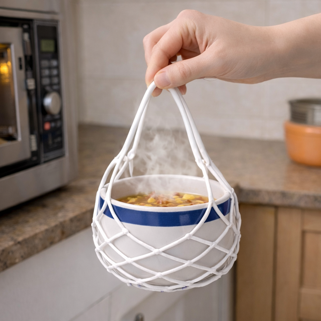 KUBOZN® 2-in-1 Zero-Void™ Silicone Mesh Bag & Heat-Resistant Trivet Mat for Hot Bowls (Offer)
