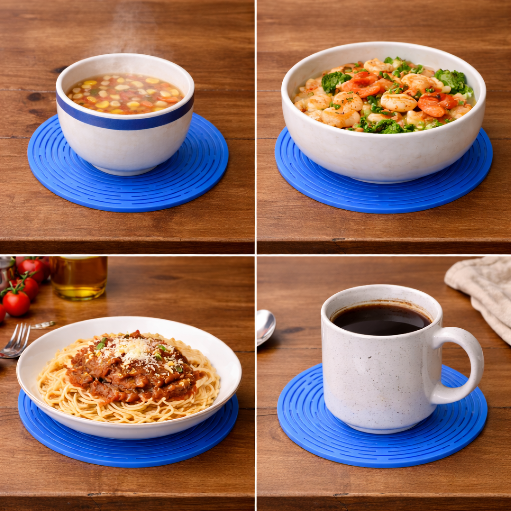 KUBOZN® 2-in-1 Zero-Void™ Silicone Mesh Bag & Heat-Resistant Trivet Mat for Hot Bowls (Offer)