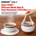 KUBOZN® 2-in-1 Zero-Void™ Silicone Mesh Bag & Heat-Resistant Trivet Mat for Hot Bowls (Offer)